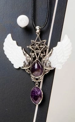 Gothic Jewellery Seraph Pendant Necklace | Amethyst