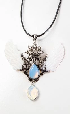 Gothic Jewellery Seraph Pendant Necklace | Moonstone