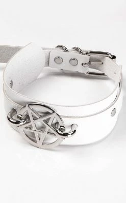 Cold Black Heart Seventh Seal Choker | White Chokers