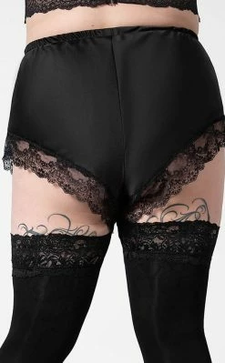Killstar Severina Satin Shorts | Black Clothing