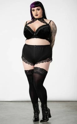 Killstar Severina Satin Shorts | Black Clothing