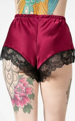Killstar Severina Satin Shorts | Blood
