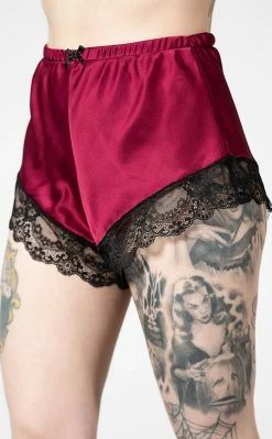 Killstar Severina Satin Shorts | Blood