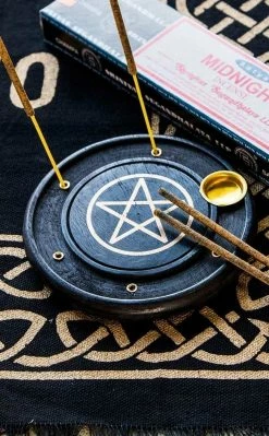 TB Witchcraft Shadowed Workings Incense Holder | Pentagram