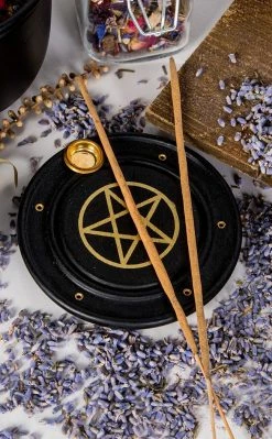 TB Witchcraft Shadowed Workings Incense Holder | Pentagram