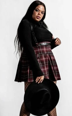 Killstar Shadows Suspender Mini Skirt | Blood Tartan Clothing 10 Killstar Shadows Suspender Mini Skirt | Blood Tartan Clothing