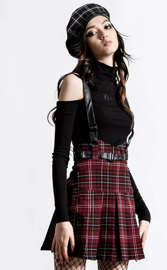 Killstar Shadows Suspender Mini Skirt | Blood Tartan Clothing 6 Killstar Shadows Suspender Mini Skirt | Blood Tartan Clothing