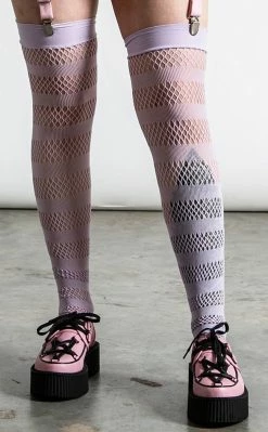 Killstar Clothing Sheena Fishnet Stockings | Lilac