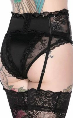 Killstar Clothing She's Poison Garter Belt | Black