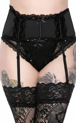 Killstar Clothing She's Poison Garter Belt | Black