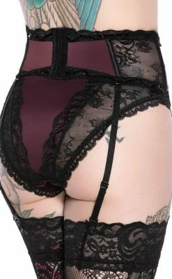 Killstar Clothing She's Poison Garter Belt | Wine
