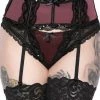 Killstar Clothing She's Poison Garter Belt | Wine