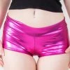 Music Legs Clothing Shiny Booty Shorts Fuchsia