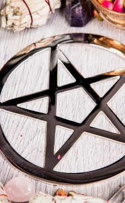 TB Silver Plated Cut-Out Pentagram Altar Tile | 20cm New Arrivals