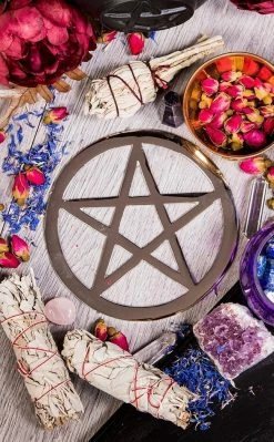 TB Silver Plated Cut-Out Pentagram Altar Tile | 20cm New Arrivals