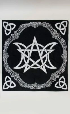 Altar Cloths Silver Triple Moon Pentacle Altar Cloth