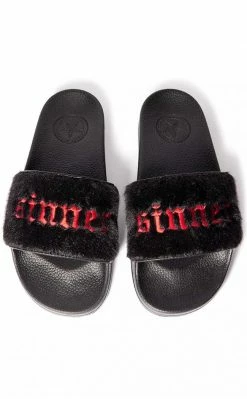 BlackCraft Sinner Faux Fur Pool Slides