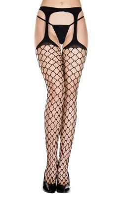 Music Legs Smoulder Fencenet Suspender Tights