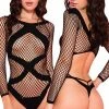 Music Legs Sneaking Out Criss Cross Fishnet Teddy