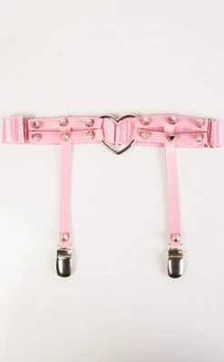Cold Black Heart Clothing Spike Heart Garter Pink
