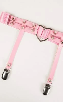 Cold Black Heart Clothing Spike Heart Garter Pink