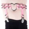 Cold Black Heart Clothing Spike Heart Garter Pink