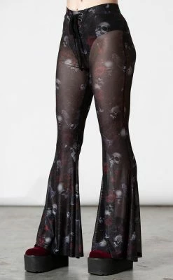Killstar Clothing Spirala Mesh Bell Bottoms