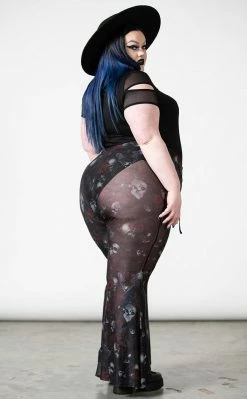 Killstar Clothing Spirala Mesh Bell Bottoms