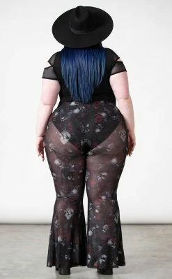 Killstar Clothing Spirala Mesh Bell Bottoms