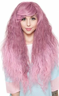 Rockstar Wigs Spirit Song Long Wavy Rose Pink Wig Beauty