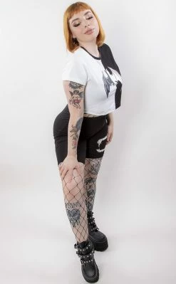 Black Friday Split Bat Print Goth Tee