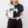Black Friday Split Bat Print Goth Tee