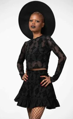 Killstar Steeple Mesh Long Sleeve Top