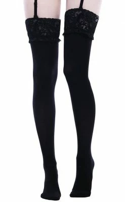 Killstar Stop Staring Thigh High Socks Clothing