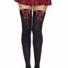 Music Legs Stroppy Lass Thigh Highs | Black