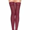 Music Legs Clothing Summer Wine Lace Top Stockings