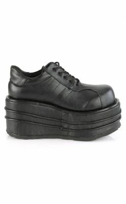 Demonia TEMPO-08 Black Vegan Leather Oxford Shoe