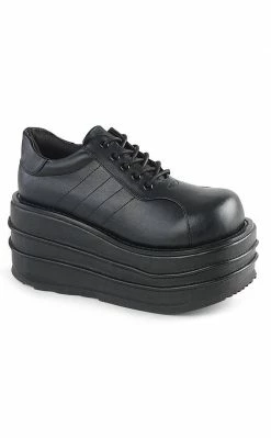 Demonia TEMPO-08 Black Vegan Leather Oxford Shoe
