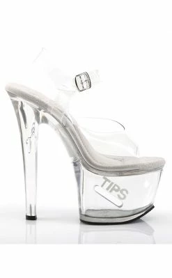 Pleaser TIPJAR-708-5 Clear Heels Pole Shoes