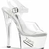 Pleaser TIPJAR-708-5 Clear Heels Pole Shoes
