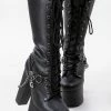 Demonia Shoes TORMENT-170 Black Vegan Chained Platform Boots 1 Demonia Shoes TORMENT-170 Black Vegan Chained Platform Boots