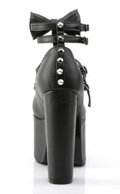 Demonia TORMENT-600 Black Vegan Leather Platform Mary Jane Heels