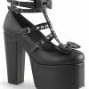 Demonia Sale TORMENT-600 Black Vegan Leather Platform Mary Jane Heels (Last Pair: Size 7)