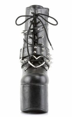 Demonia Shoes TORMENT-700 Black Vegan Leather Platform Boots