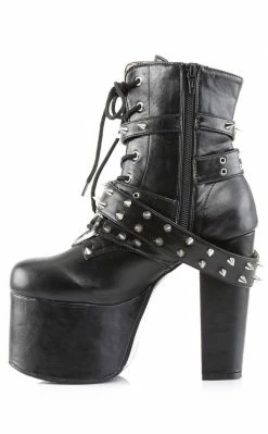 Demonia Shoes TORMENT-700 Black Vegan Leather Platform Boots