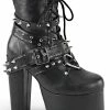 Demonia Shoes TORMENT-700 Black Vegan Leather Platform Boots