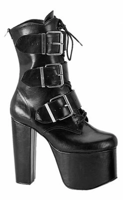 Demonia TORMENT-703 Black Vegan Leather Platform Boots