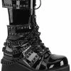 Demonia TRASHVILLE-138 Black Patent Platform Boots Shoes