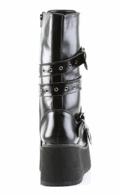 Demonia TRASHVILLE-205 Black Vegan Leather Platform Boots Shoes