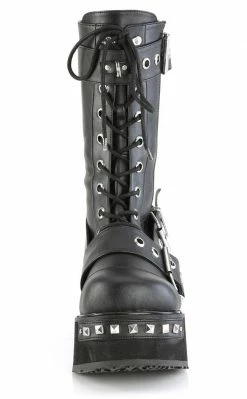 Demonia Shoes TRASHVILLE-250 Black Vegan Leather Platform Boots